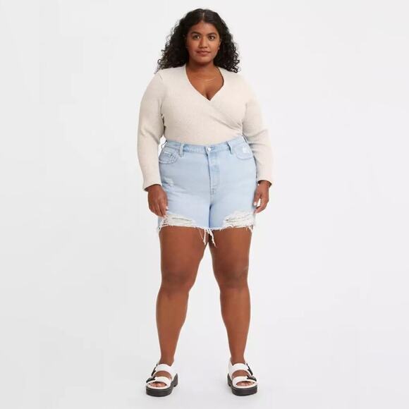 Levi's Pants - Levi's 501 high rise mid thigh Denim cut off Shorts 18W NWT